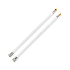 2 Flexibles sanitaires BLANC POLYMÈRE Øintér.8mm - Femelle 1/2" ACIER BROSSÉ - Mâle M10x1 - 500mm - TAQ PREMIUM