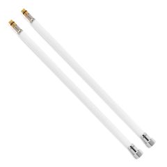 2 Flexibles sanitaires BLANC POLYMÈRE Øintér.8mm - Femelle 3/8" CHROMÉ - Mâle M10x1 - 400mm - TAQ PREMIUM