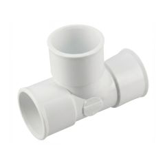 Té pied de biche PVC blanc NICOLL Femelle Femelle 87°30 - Ø32