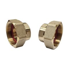 Lot de 2 raccords union en laiton pour circulateur G1"1/2" (40/49) - sortie Femelle 1" (26/34) - Thermador