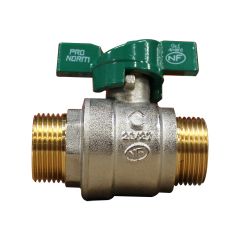 Vanne à sphère NF PN25 Passage Intégral ACS Papillon Vert M/M 3/4" (20/27) SOMATHERM