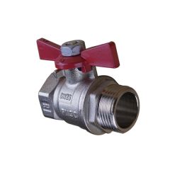 Vanne à sphère PN30 SENA Ni Free Inox ACS Manette Papillon rouge Mâle/Femelle 1" (26/34) - Arco