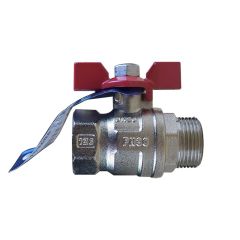 Vanne à sphère PN30 SENA Ni Free Inox ACS Manette Papillon rouge Mâle/Femelle 3/4"(20/27) - Arco
