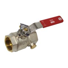 Vanne à sphère PN30 SENA ACS 1"1/2 (40/49) Femelle Femelle A PURGE - Poignée plate rouge - Arco