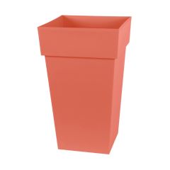 Pot de fleur Toscane 39x39x65 cm carré 62L - Orange Terre Battue - EDA