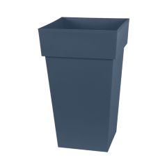 Pot de fleur Toscane 39x39x65 cm carré 62L - Bleu Jean - EDA