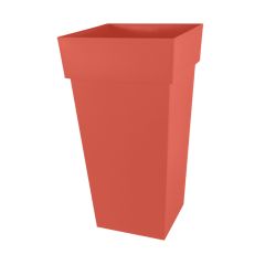 Pot de fleur Toscane XXL 43,3 x 43,3 x 80cm carré 98L - Orange Terre Battue - EDA