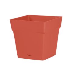 Pot de fleur Toscane avec soucoupe 24,8 x 24,8 x 24 cm carré - 10 litres - Orange Terre Battue - EDA