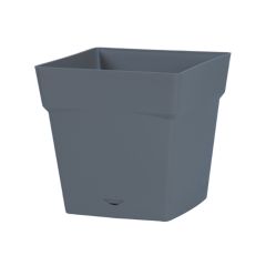 Pot de fleur Toscane avec soucoupe 24,8 x 24,8 x 24 cm carré - 10 litres - Bleu Jean - EDA