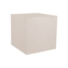 Pot carré VOLCANIA double paroi décor pierre - 49,5 x 49,5 x 49,5 cm - 57 L - Beige calcaire - EDA