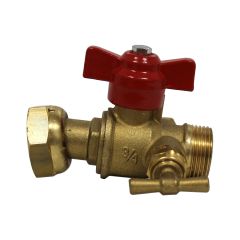 Robinet après compteur droit à purge Mâle 3/4" (20x27) - écrou tournant 3/4" (20x27)