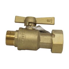 Robinet compteur droit 80 mm mâle 3/4" (20/27) - écrou prisonnier 1" (26/34) - Somatherm