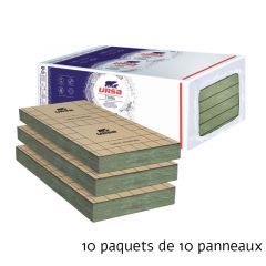 10 paquets de 10 panneaux Laine de verre PRK 38 Revêtu - Panneau 8.10 m² - 75 mm - R 2.00 - Soit 81 m² - Ursa