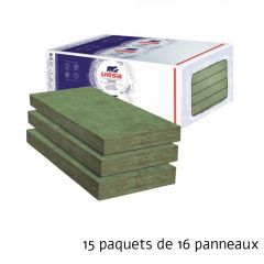 15 paquets de 16 panneaux Laine de verre Acoustique URSACOUSTIC nue - Panneau 11.52 m² - Ep. 45 mm - Soit 172.8 m² - R 1.1 - Ursa