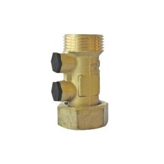 Clapet antipollution contrôlable W.F avec purges imperdables - Mâle/Femelle écrou libre 3/4'' (20/27) Calibre 15 - longueur 58mm - Watts