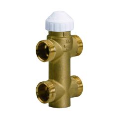 Vanne 3 voies ventilo-convecteur 4131 à 4 raccordements - mâle/mâle 3/4''(20/27) - Kvs 2,8 - Watts