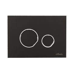 Plaque de déclenchement DUO - double débit - Noir satiné, bague chromé brillant - Nicoll