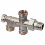 Groupe de raccordement bitube pour raccordement au sol - Mâle 1/2" (15/21) - mâle 3/4 EK - Somatherm