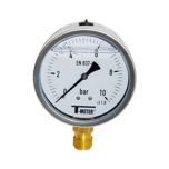 Manomètre boitier inox à bain de glycérine RADIAL Mâle 1/2" (15/21) - Ø100 - Pression 0 / 400 bar - Sferaco