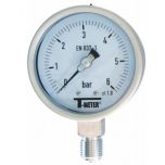 Manomètre TOUT Inox à cadran sec RADIAL Mâle 1/2" (15/21) - Ø100 - Pression 0 / 1 bar - Sferaco