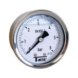 Manomètre boitier inox à bain de glycérine AXIAL Mâle 1/4" (8/13) - Ø50 - Pression 0 / 6 bar - Sferaco
