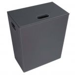 Panier à linge Ecopelle en cuir synthétique avec sac L43 x l26 x h48 cm - couleur Anthracite - Koh-I-Noor