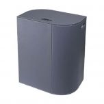 Panier à linge Vela en cuir synthétique avec sac L48,5 x l32 x h61cm - couleur gris anthracite - Koh-I-Noor