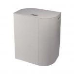 Panier à linge Vela en cuir synthétique avec sac L48,5 x l32 x h61cm - couleur gris tourterelle - Koh-I-Noor