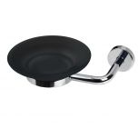 Porte savon cristal acidé TITO en laiton massif noir mat - 14,7 x 11,7 x h 4,2 cm - Koh-I-Noor