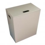 Panier à linge Ecopelle en cuir synthétique avec sac L43 x l26 x h48 cm - couleur gris tourterelle - Koh-I-Noor