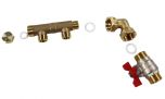 Pack collecteur distribution sanitaire/chauffage M 3/4" (20/27) - F 1/2" (15/21) - 2 Sorties Verticales Mâles 1/2" (15/21) - 1 Sortie Horizontale 1/2" (15/21) - Arcanaute