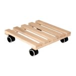 Support à roulette carré 40 cm en bois de hêtre - EDA