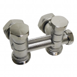 Vanne double corps équerre monotube pour radiateur 6 connexions mural - écrou 3/4" (20/27) - Mâle 3/4 EK - Somatherm