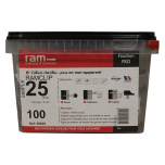 100 colliers chevilles RAMCLIP simple gris pour tube nu Ø25 - RAM