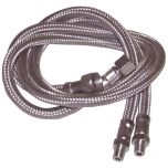 Deux flexibles fioul mâle 1/8" (5/10) x femelle 1/4" (8/13) droit Ø6 mm longueur 800 mm pour chaudière ELCO