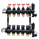 Collecteur plancher chauffant composite Femelle 1" (26/34) - 5 départs mâle 3/4" (20/27) EK - Somatherm