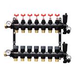 Collecteur plancher chauffant composite Femelle 1" (26/34) - 7 départs mâle 3/4" (20/27) EK - Somatherm