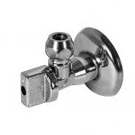 Vanne à sphère équerre laiton chromé pour lavabo M1/2" (15/21) - sortie CU10 - Sferaco