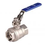 Vanne à sphère INOX passage intégral Femelle/Femelle 3" (80/90) PN25 - poignée bleue - gamme initiale - Sferaco