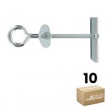 Boîte de 10 pitons de suspension à bascule - Ø Vis 6 mm - Longueur bascule 85 mm - Parois maxi 30 mm - Ram