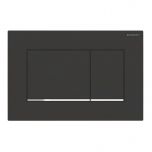Plaque de déclenchement noir mat laqué, chromé brillant Sigma30 pour rinçage double chasse - Geberit