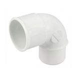 Coude PVC blanc NICOLL Mâle Femelle 87°30 - Ø32