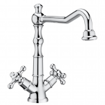 Robinet mélangeur lavabo à bec mobile haut CARMEN avec vidage clic-clac - Chromé -  Roca - A5A384BC00