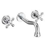 Robinet mélangeur lavabo CARMEN mural 3 trous sans vidage - Chromé - Roca - A5A474BC00