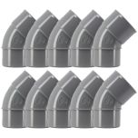 10 coudes PVC évacuation Ø50 Mâle Femelle 45° - Nicoll