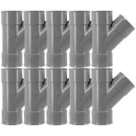 10 culottes 45° PVC d'évacuation Ø50 - Femelle Femelle - Nicoll