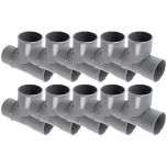 10 tés pied de biche PVC évacuation Ø50 Mâle Femelle 87°30 - Nicoll