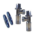 Lot de 2 robinets équerre système anticalcaire Mâle 1/2" (15/21) - Mâle 1/2" (15/21) Chromé - Arco