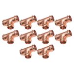 Lot de raccord cuivre à sertir - 10 Tés égaux Femelle Ø18