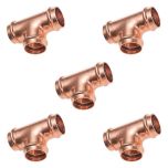 Lot de 5 raccords cuivre à sertir Tés égaux Femelle Ø28
